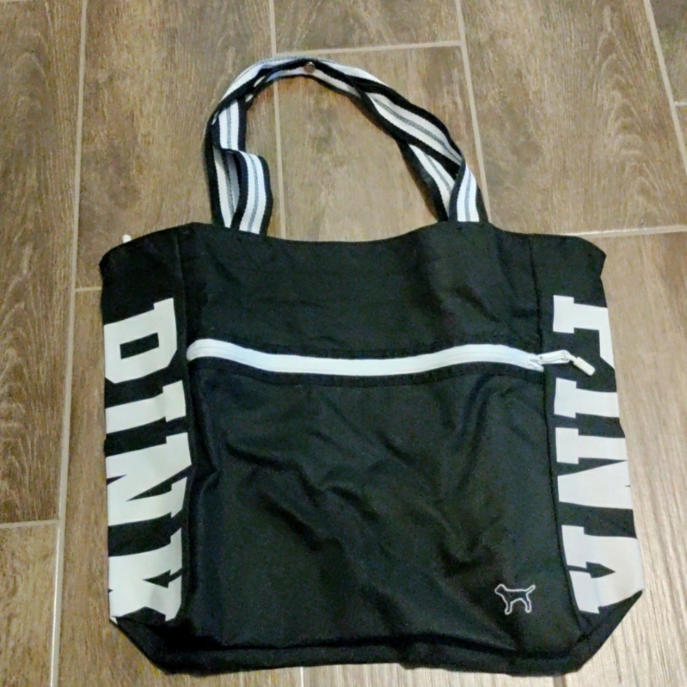 Black and white Pink tote--NWOT